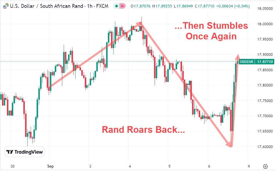 Rand Roars Back vs. Dollar Then Stumbles Once Again in September 2024