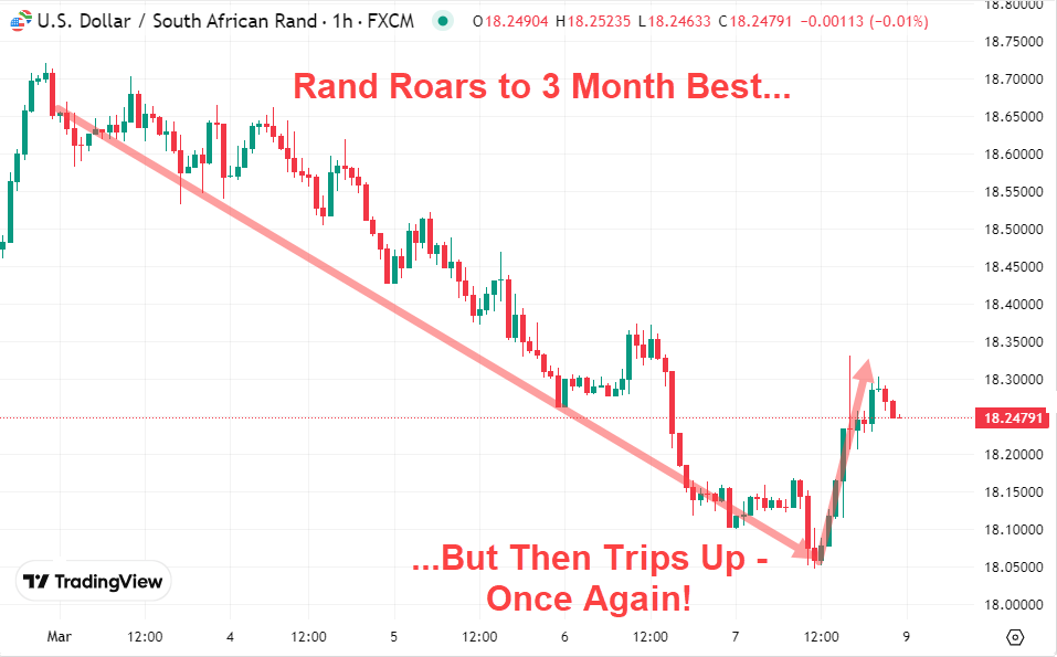 Graph: Rand Roars to a 3 Month Best But Trips up Once Again in March 2025