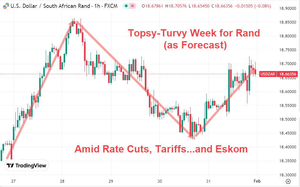 Graph: Topsy-Turvy Week for Rand (As Forecast), January 27-31, 2025